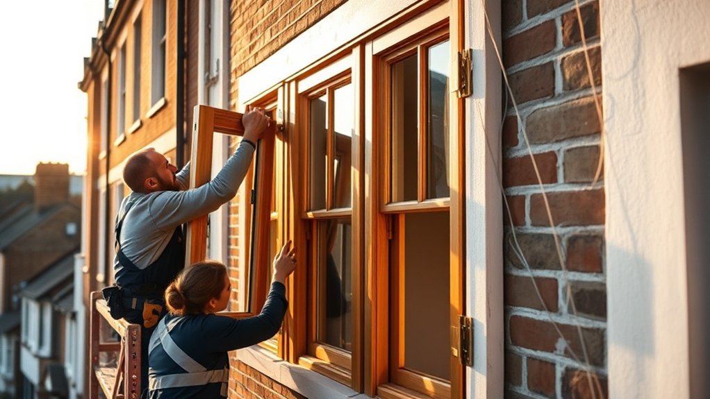 Wooden Window Installation Barnes